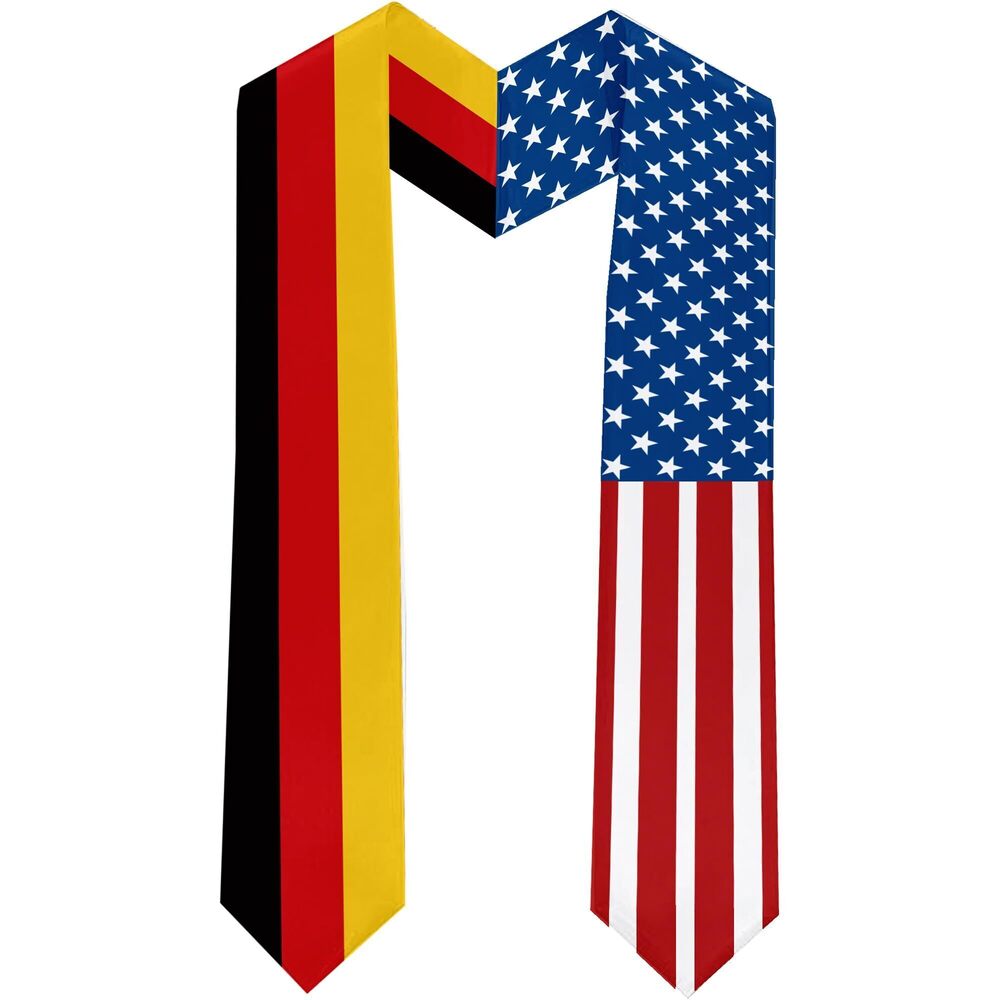 1684 2025 Germany Flag and USA Flag Graduation Stole Graduation Sash Class